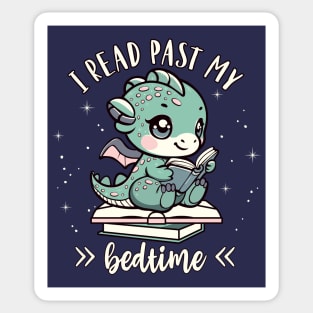 Books Reading Cute Book Dragon I Read Past My Bedtime Kids Sticker